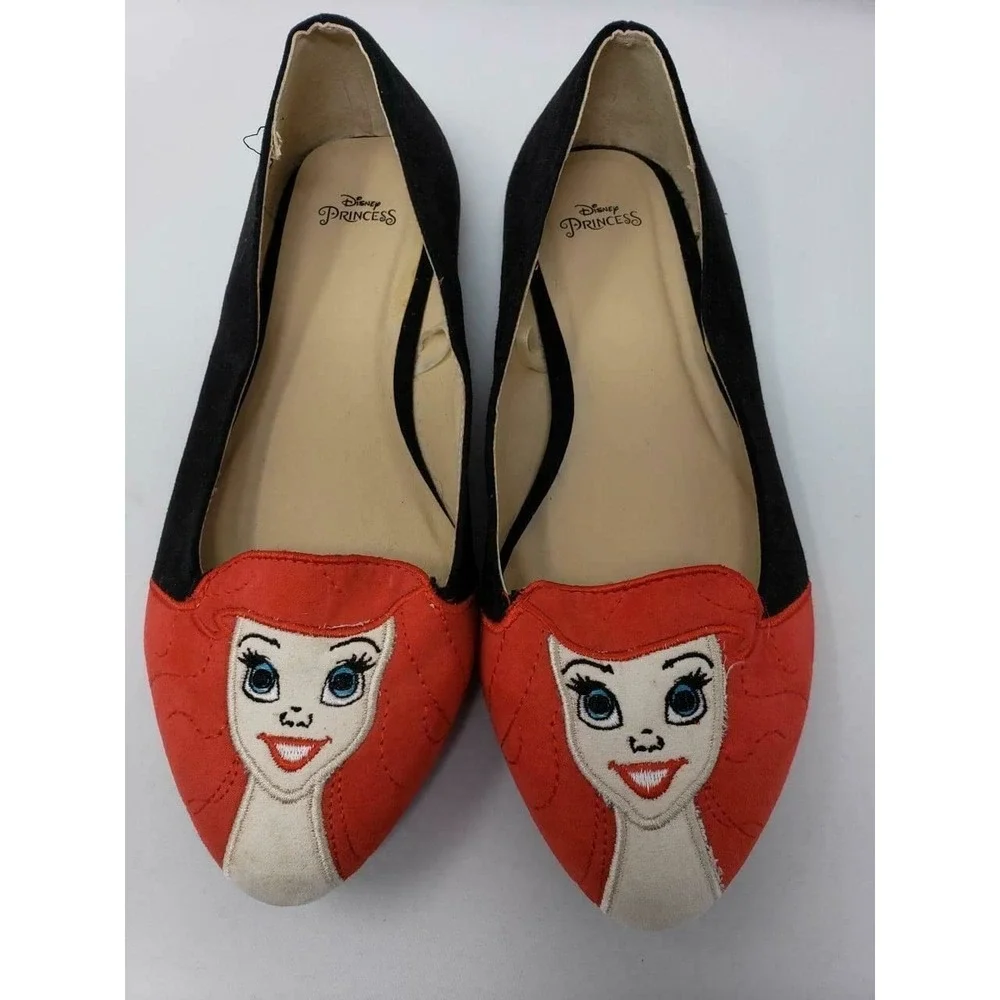 NWOT ARIEL THE LITTLE MERMAID DISNEY SLIP‎ ON FLATS SHOES 9M WOMEN